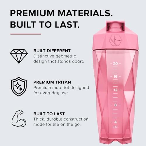 Keelo 28 oz Protein Shaker Bottle, 100% Leakproof Shaker Cup, Pink - Image 5