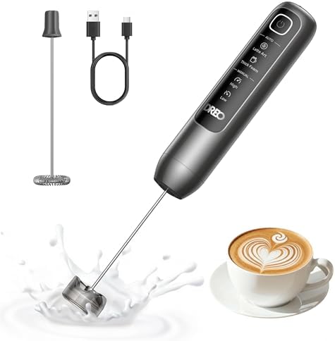DREO Milk Frother Handheld, Coffee Drink Hand Mixer Wand, BaristaMaker Nano