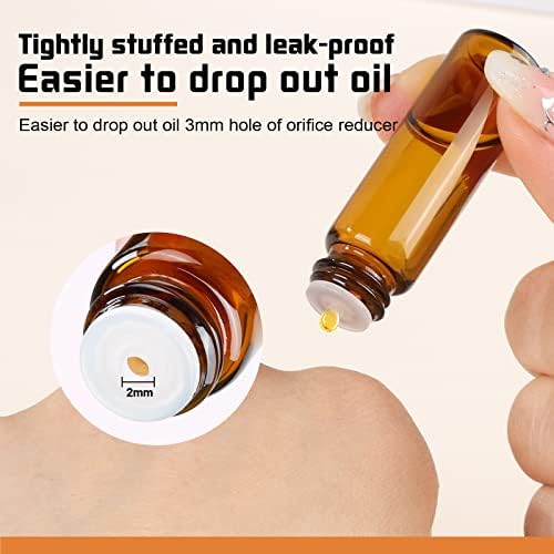 Teenitor 100pcs Essential Oil Bottles, 5ml Essential Oil Bottles Empty Glass Anointing Bottles, Small 5ml Oil Vial, Sample Bottles - Image 4