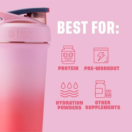 BlenderBottle Sport Sleek Insulated Shaker Bottle 25 oz Flamingo Gradient - Image 4
