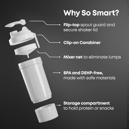 Smartshake O2GO ONE 4 Pack 800 ml/27 oz Protein Shaker Bottle | Silent Mixing | Leak-Proof Shaker Bottle | Shaker Cups For Protein Shakes | Gym Shaker Bottle | BPA-Free, Dishwasher Safe - Multicolor - Image 2