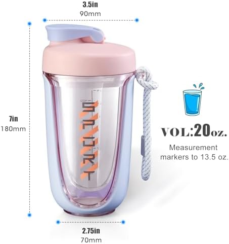 shaker cups for protein shakes 20 oz protein shaker bottle，Leak Proof，The Perfect Shaker for the Gym, Pre-Workout Bottle，Cocktail Shaker Cup，Weight Loss Supplement Shakes - Image 3