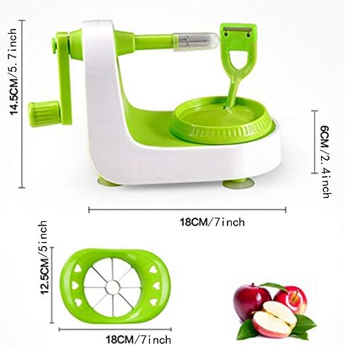 Apple peeler, Apple Peeler Slicer,multi-function fruit peeler, vegetable, fruit peeler, pear potato slice movement, peeling machine fast manual setting with 8 blade slicer pear peelerAdd a splitter