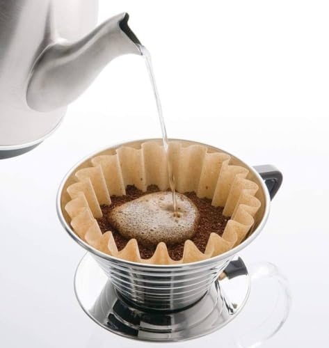 Carita Stainless Steel Coffee Dripper Wave Series - 2-4 People, 185S, Made in Japan, For 2-4 Cups
