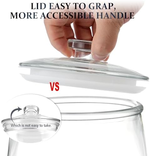 Wide Mouth Glass Jar with Airtight Lid, 1/2 Gal Clear Container