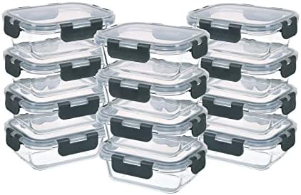 24-Piece Small Glass Food Storage Containers with Lids Airtight