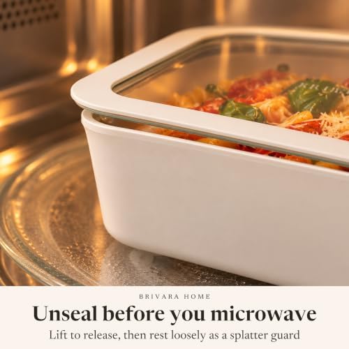 Glass Food Storage Containers with Lids, 20-Piece Set, Crema