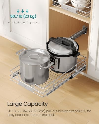 Pull Out Cabinet Organizer 14.6" W x 21.3" D, Easy Pull-Out
