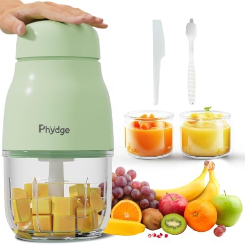 Upgraded Baby Food Maker, 10oz Food Processor with 8 Blades, Quiet Fast Blending, Food-Grade Glass Bowl, BPA-Free, Leak-Proof Sealing Design, Easy to Clean Baby Food by Phydge