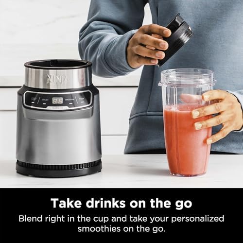Ninja BN401 Nutri-Blender Pro with Auto-iQ, 1100W Motor (2) 24oz Cups (Renewed) Bundle with Deco Essentials Collapsable Water Bottle and 2 YR CPS Enhanced Protection Pack - Image 7