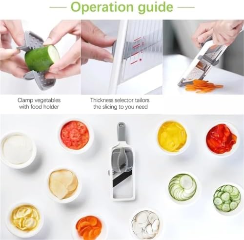 Multi Handheld Mandoline Slicer with Adjustable Stainless Steel Blade - Image 4