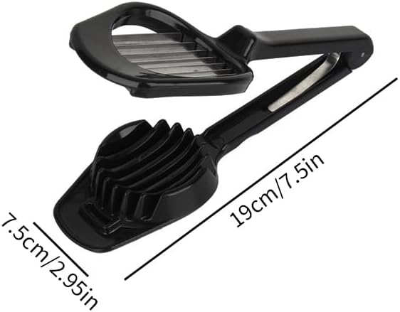 Egg Slicers Cutter, Stainless Steel Multifunction Slicing Mould, Handheld Mushroom Kiwi Divider Tomato Strawberry Cutter, 2.95 * 7.5inches (Black) - Image 4