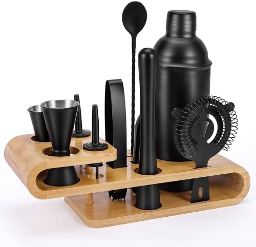 Cocktail Shaker Set - 12-Piece Complete Bartender Kit for Home Bar and Cocktail Making - Includes Cocktail Shaker, Bar Tools, and Barware Tool Sets