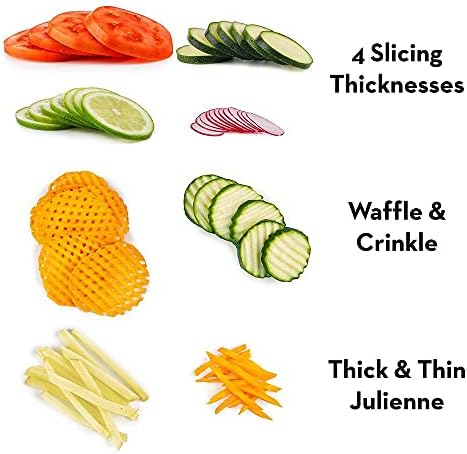PL8 Professional Mandoline 2.0 - Adjustable Mandoline Slicer with 4 Cutting Thicknesses, Spring-Loaded Hand Guard, Stainless Steel Slicing Ramp, Foldable Non-Skid Feet for Safe, Convenient Food Prep - Image 4