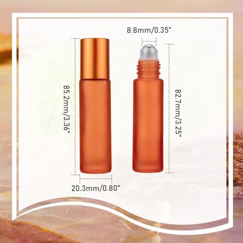 Kesell Glass Roll on Bottle, 10ml Essential Oil Roller, Pack of 10, Orange - Image 2