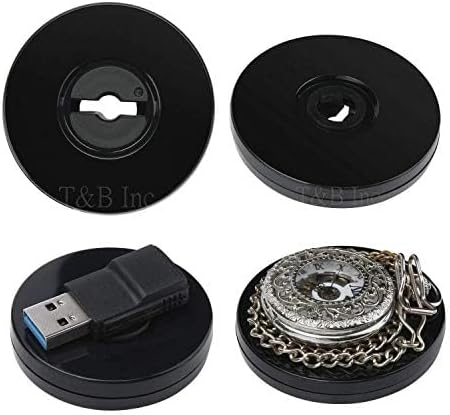 TamBee 4 Pack 2 Inch Acrylic Lazy Susan Turntable Organizer, 360° Rotation Display Base, Acrylic for Spice Rack, Cake, Kitchen Cabinet, Pantry Decorating Black