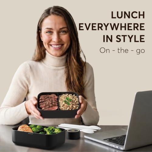 Bento Box Adult, Leakproof, All-in-1 Lunch Containers for Adults