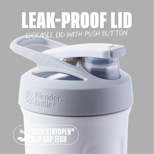 BlenderBottle Sport Flip Stainless Steel Shaker Bottle 24 oz White - Image 2