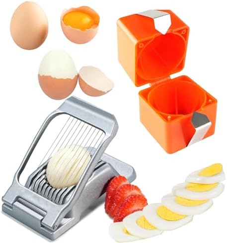 2 in 1 Set: Egg Slicer + Egg Shell Opener Peeler Tool for Hard Boiled Eggs by SYXLTSH