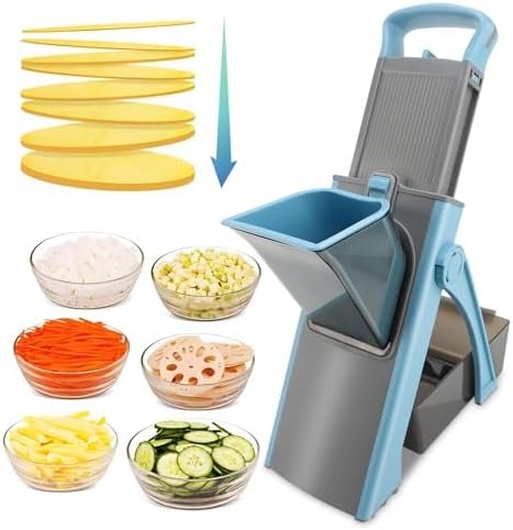 Mandoline Slicer for Kitchen, Adjustable Thickness, Blue