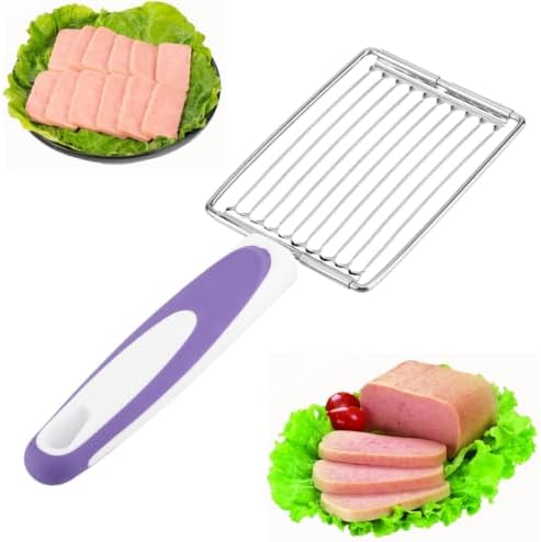 Tomato Cutter, Stainless Luncheon Meat Cutter Tomato Slicers Fruits Cutter Stainless Steel Meat Cutter with Handle for Soft Tomato Ham Egg(Purple) - Image 4