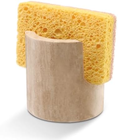 Turkish Natural Marble Sponge Holder, Beige Kitchen Sink Organizer