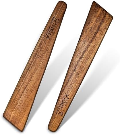 Acacia Wood Flat Spatula Wooden Turner - Set of 2