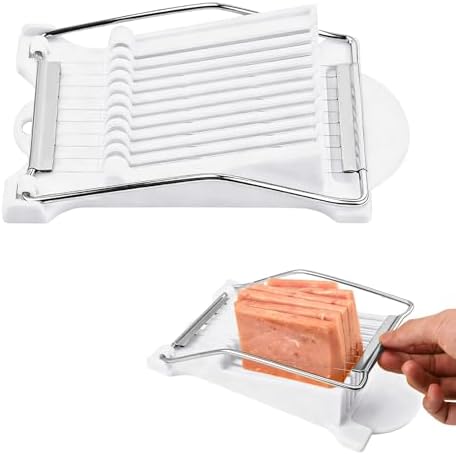 Spam Cutter Luncheon Meat Slicer,Egg Slicer Cutter for Hard Boiled Eggs,10/14 Slices Stainless Steel Wires (white, 10 Slices Wires) by Unknown