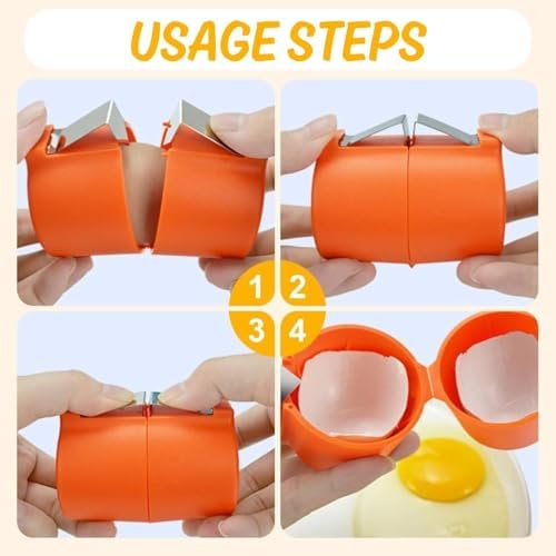 3PCS Egg Shell Opener Egg Separator Stainless Steel Egg Peeler for Eggs, Easy Raw Egg Cracker & Boiled Egg Slicer, Kitchen Gadgets for Baking Breakfast - Image 4