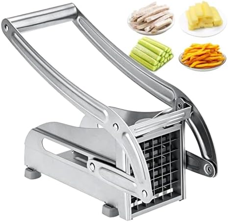 French Fry Cutter - Professional Stainless Steel Chopper, Potato Fry Slicer with Heavy Duty Lever, Kitchen Cooking Vegetable Maker, Cucumbers Fruit Onion Dicer for Crispy Homemade Snacks by Unknown