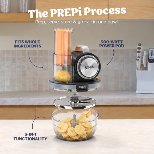 Ninja PREPi 5-in-1 Prep & Store System, Crinkle, Slice, Shred, PN301
