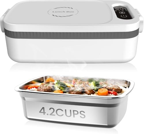 Cordless Electric Lunch Box, 1000ml Removable Portable Food Warmer-12000mAh