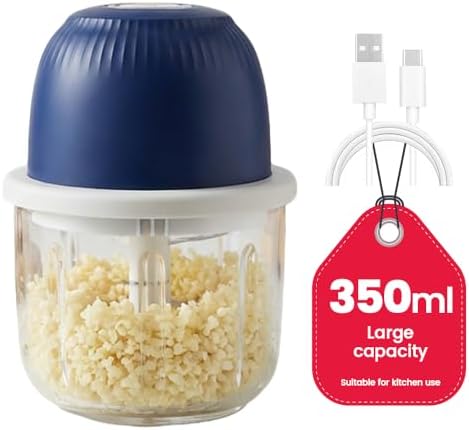 Electric Garlic Chopper, Portable Mini Food Processor, Upgrade Cordless Chopper for Home Cooking, Rechargeable Onion Chopper for Kitchen Users (2) by Unknown