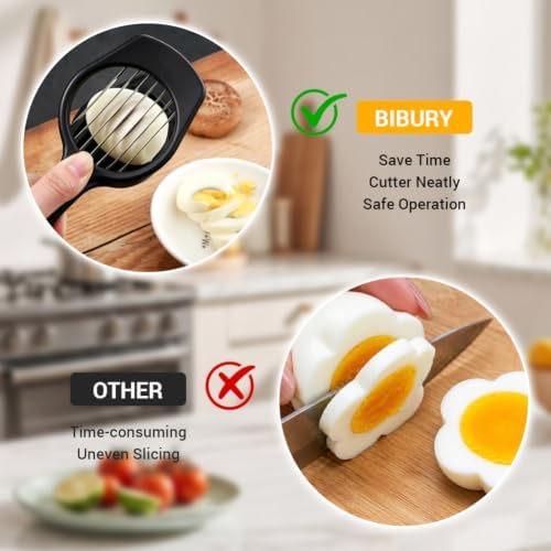 Egg Slicers Cutter, Stainless Steel Multifunction Slicing Mould, Handheld Mushroom Kiwi Divider Tomato Strawberry Cutter, 2.95 * 7.5inches (Black) - Image 5