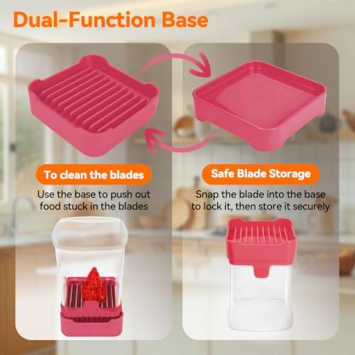 Strawberry Slicer Cup, Fruit Cutter – Quick-Slice, Meal Prep, Dark Pink - Image 6