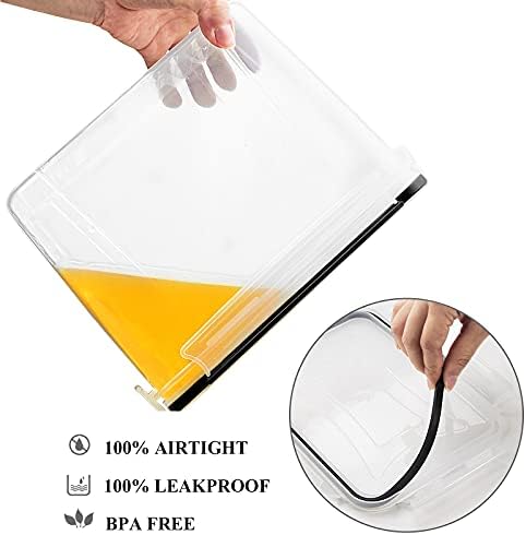Airtight Food Storage Containers Cereal & Dry Food Storage Container Set of 6(Black Lid), Leak-proof & BPA Free, With 1 Measuring Cup & 20 Chalkboard Labels & 1 Chalk Marker