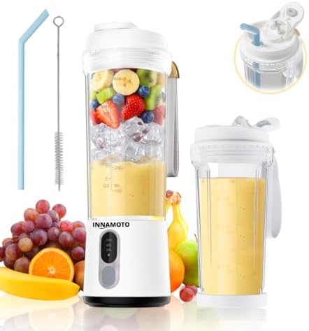 Personal Size Portable Blender Make Smoothies - 20oz Powerful Mini Blender by INNAMOTO