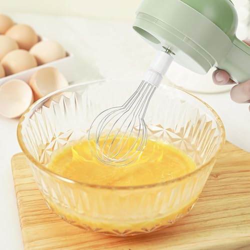 Multi-Functional Portable Wireless Vegetable Chopper - 4-in-1 Electric Food Processor for Chopping, Slicing, Grating & Whipping, with Cleaning Brush and Charging Cable - Image 6