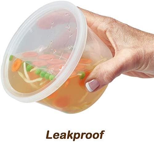 Deli Containers with Lids Leakproof - 40 Pack BPA-Free Plastic Microwaveable Clear Food Storage Container Premium Heavy-Duty Quality, Freezer & Dishwasher Safe (16 oz.)