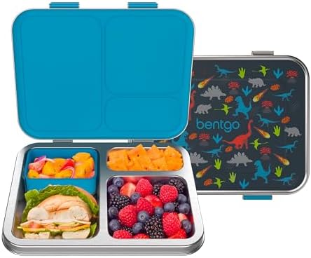 Kids Prints Stainless Steel Leak-Resistant 3-Compartment Lunch Box