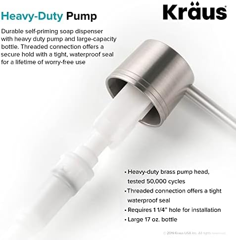 KRAUS Kitchen Soap and Lotion Dispenser in Stainless Steel, KSD-31SS