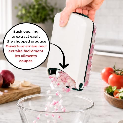 Starfrit Onion Chopper - One-Push Dicing - Stainless Steel Blades - 500ml Container - Green - Image 5
