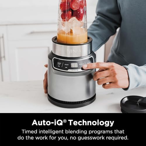 Ninja BN401 Nutri-Blender Pro with Auto-iQ, 1100W Motor (2) 24oz Cups (Renewed) Bundle with Deco Essentials Collapsable Water Bottle and 2 YR CPS Enhanced Protection Pack - Image 3