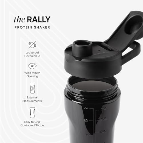 Simple Modern Rally Plastic Protein Shaker Bottle with Ball | 24oz Leakproof Cup for Protein Shakes, Mixes, Electrolytes, Pre Workout | Winter White Mix - Image 2