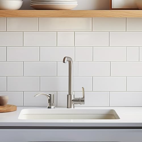 Built-in Kitchen Sink Soap Dispenser with Extension Tube Kit - Brushed Nickel Finish, Leak-Proof Design, No Top Refill Required (39" Tube)