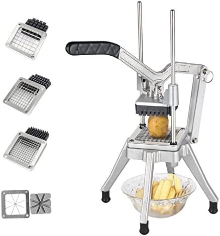 ROVSUN Commercial Vegetable Chopper French Fry Cutter Potato Slicer Fruit Chopper, Super Value Set of Suction Feet, 1/2'', 3/8'', 1/4'', 8-Wedge Blades and Pusher Blocks for Restaurant, Home & Kitchen by ROVSUN