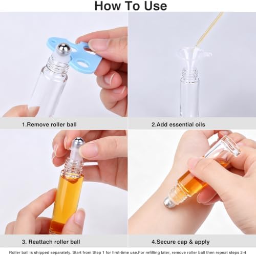 5 Pack 10ml Empty Glass Roller Bottles, Leak Resistant for Perfume - Image 5