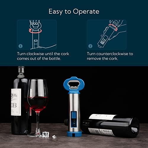 3 in 1 Wine Bottle Opener Corkscrew with Foil Cutter, Beer Bottle Opener with Magnetic Cap Catcher, Works Easily Like Electric Opener, Wine Corkscrew, Gifts for Men and Women