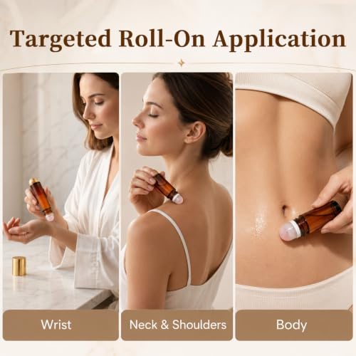 AstraVox 2Pcs 50ml Rose Quartz Refillable Roller Bottles for Essential Oils - Image 6