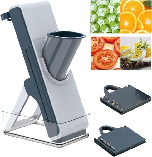 Eletronova Safe Mandoline Slicer for Kitchen, Vegetable Slicer with Container, French Fry Cutter, All in 1 Julienne Slicer for Potato, Thickness Adjustable, Detachable Blade, Dishwasher Safe（Grey-2） - Image 7